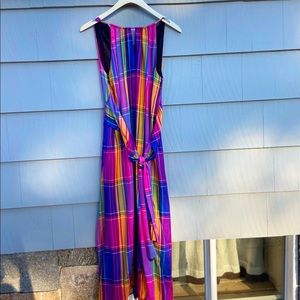 Ann Taylor XS Madras Plaid midi dress